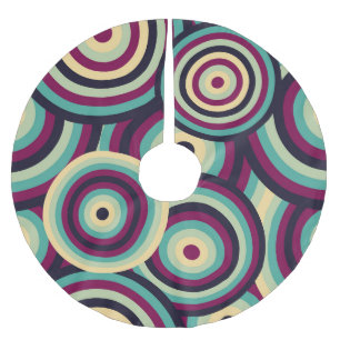 Retro blue-purple discs, abstract pattern. brushed polyester tree skirt
