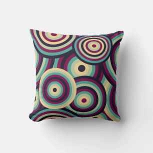 Retro blue-purple discs, abstract pattern. cushion