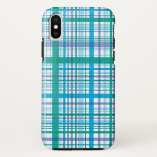Retro Blue Purple Plaid Checks Pattern Case