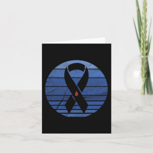 Retro Blue Ribbon Vintage Diabetes Awareness  Card
