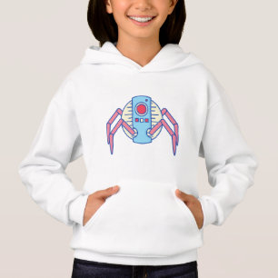 Retro Blue Robot Spider Walker Illustration