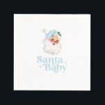 Retro Blue Santa Baby christmas baby shower Napkin<br><div class="desc">retro blue Santa Baby  christmas themed baby shower paper party napkins.</div>