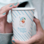 Retro Blue Santa Baby christmas baby shower Paper Cups<br><div class="desc">retro blue Santa Baby  christmas themed baby shower paper party paper cups.</div>