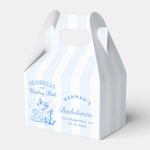 Retro Blue Seashells & Wedding Bells Bachelorette Favour Box
