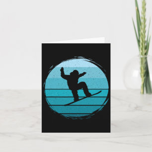 Retro Blue Snowboarding - Vintage Wintersports Sno Card