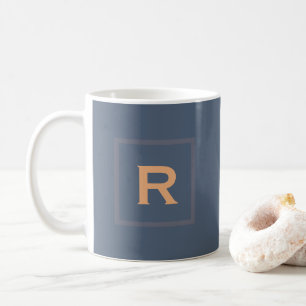 Retro Blue Solid Colour Plain Personal Coffee Mug