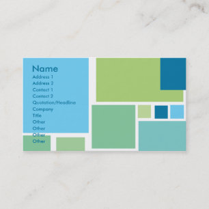 Retro Blue Tiles Business Card