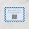 Retro Blue Wavy Frame Baby Registry QR Code