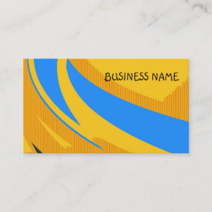 Retro Blue Yellow Modern Geometric Business Card