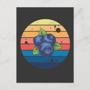 Retro Blueberry Healthy Summer Fruit Berries Postcard
