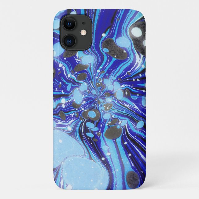 Retro Blues Abstract Flowing Art Case-Mate iPhone Case (Back)