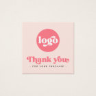 Retro blush pink business thank you insert card