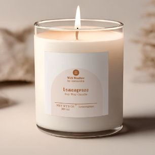 Retro Blush Pink Terracotta Arch Candle Label