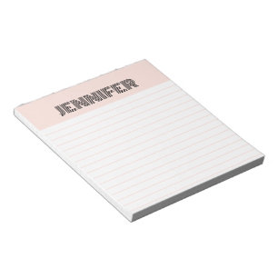 Retro Blush Pink With Lines Personalized Notepad
