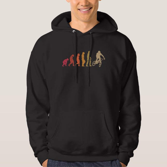 Retro BMX Evolution man bike development Hoodie (Front)