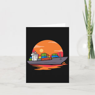 Retro Boating Sailor Seafarer Seaman Container Shi Card