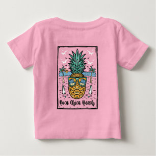 Retro Boca Chica Beach both sides artwork. T-Shirt