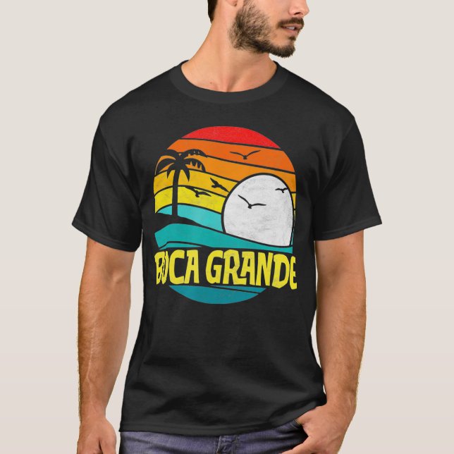Retro Boca Grande Beach Sun  Surf 80s Graphic T-Shirt (Front)