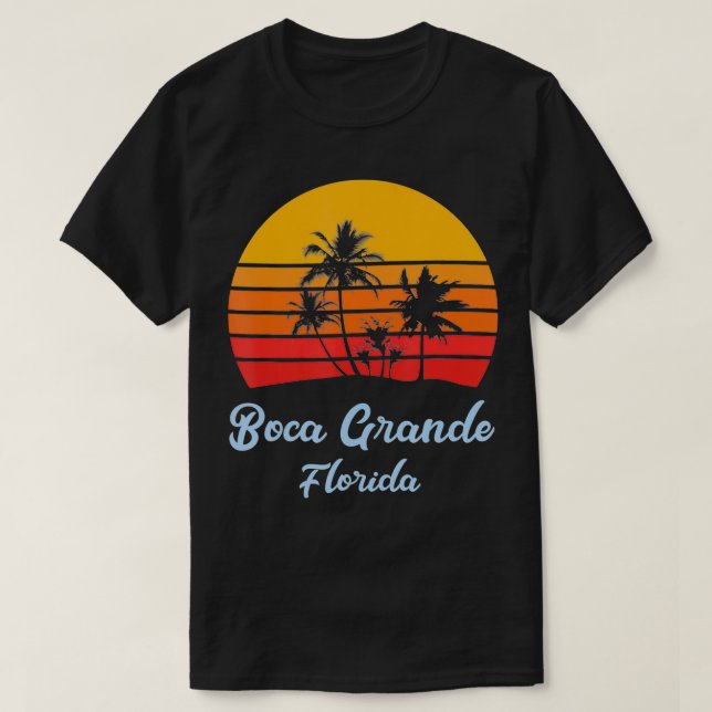 Retro Boca Grande Florida Summer Vacation  Gift  T-Shirt (Design Front)