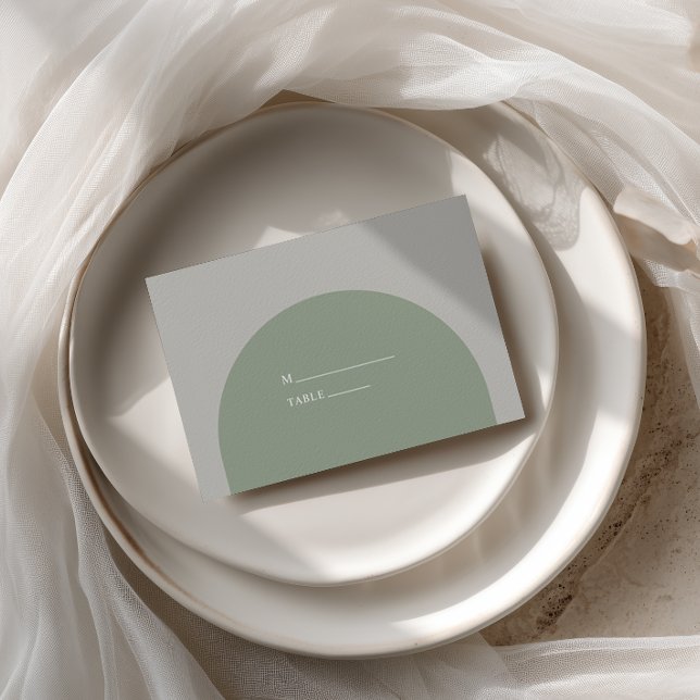 Retro Bohemian Sage Green Rustic Arch Wedding Place Card (Creator Uploaded)