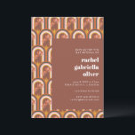 Retro Bohemian Terracotta Floral Bat Mitzvah Invitation<br><div class="desc">Retro Bohemian Terracotta Floral Unique Bat Mitzvah Invitation</div>