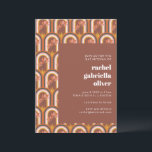 Retro Bohemian Terracotta Floral Bat Mitzvah Invitation<br><div class="desc">Retro Bohemian Terracotta Floral Unique Bat Mitzvah Invitation</div>