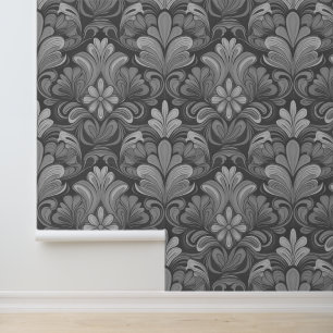 Retro Bohemian Vintage Abstract Grayscale Wallpaper