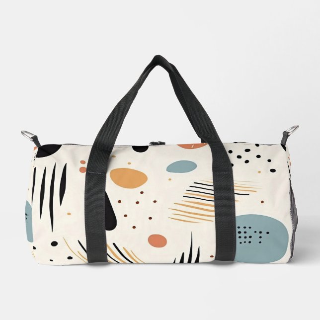Retro Boho Abstract Modern Collection Duffle Bag (Front)
