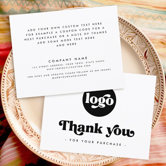 Retro boho add logo terracotta thank you card (Retro boho add logo terracotta thank you card)