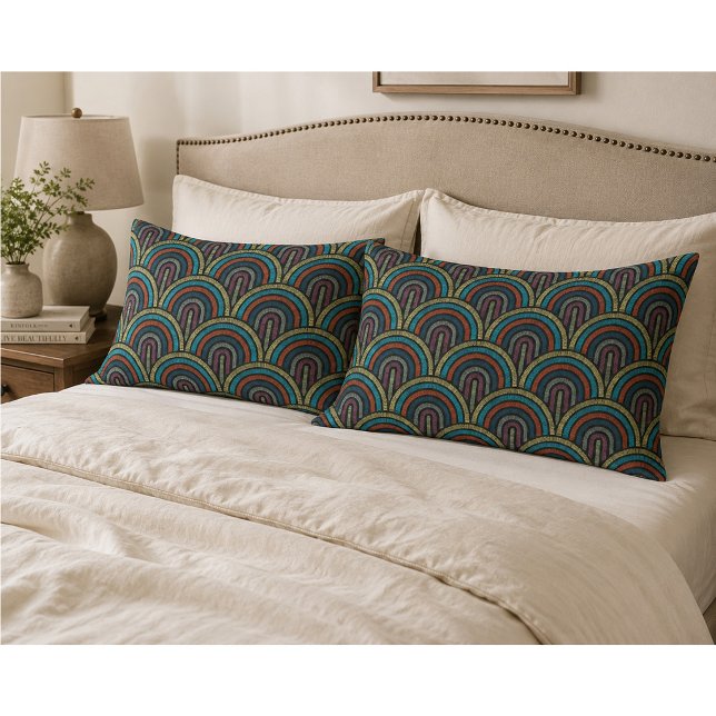 Retro Boho Arc Art Deco Pillow Case (Creator Uploaded)