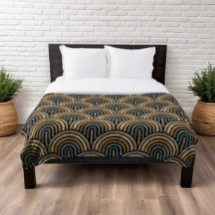 Retro Boho Arch Pattern Fleece Blanket