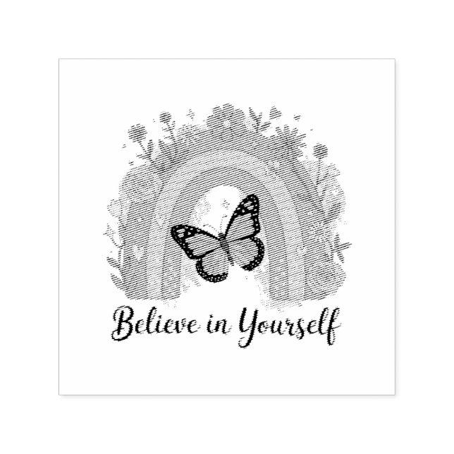 Retro Boho Butterfly Believe In Yourself Water Bot Self-inking Stamp (Design)