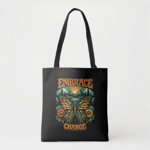 Retro Boho Butterfly Wings of Peace Tote Bag