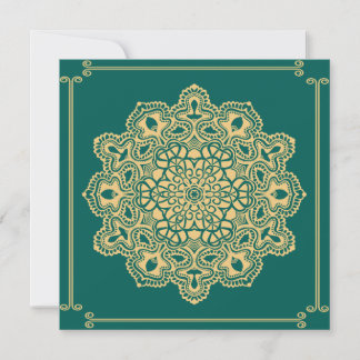 Retro Boho Chic Bohemian Hippie Rosette Mandala Invitation