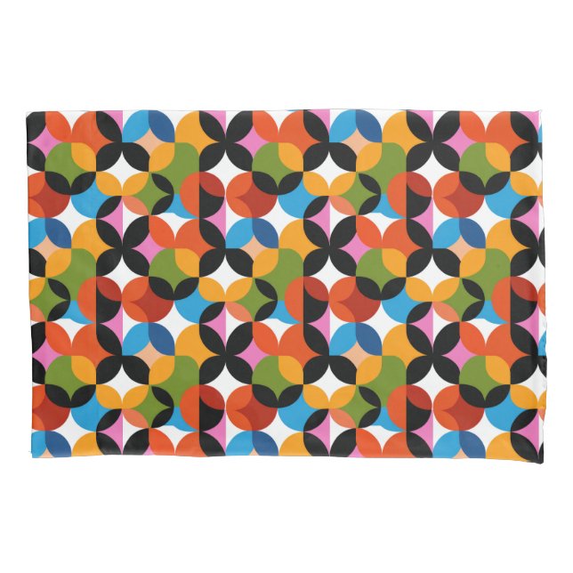 RETRO BOHO Chic Pattern Vibrant Mid Century Modern Pillowcase (Front)