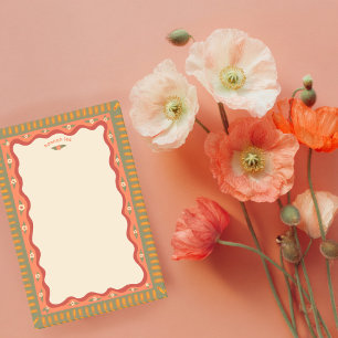 Retro Boho Cute CUSTOM NAME To-Do Shopping List Post-it Notes