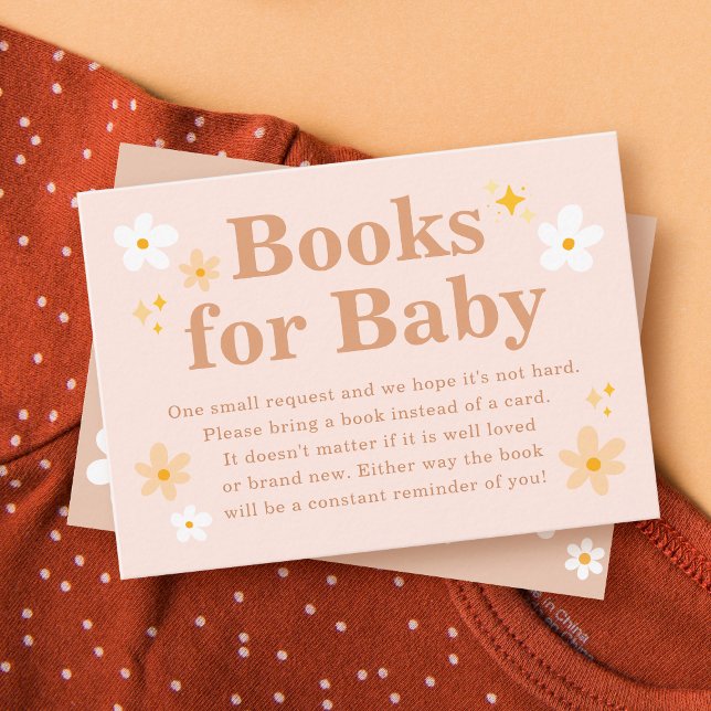 Retro Boho Daisy Books For Baby Enclosure Card (Creator Uploaded)