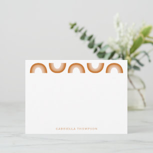 Retro Boho Desert Rainbow Terracotta Personalised  Card