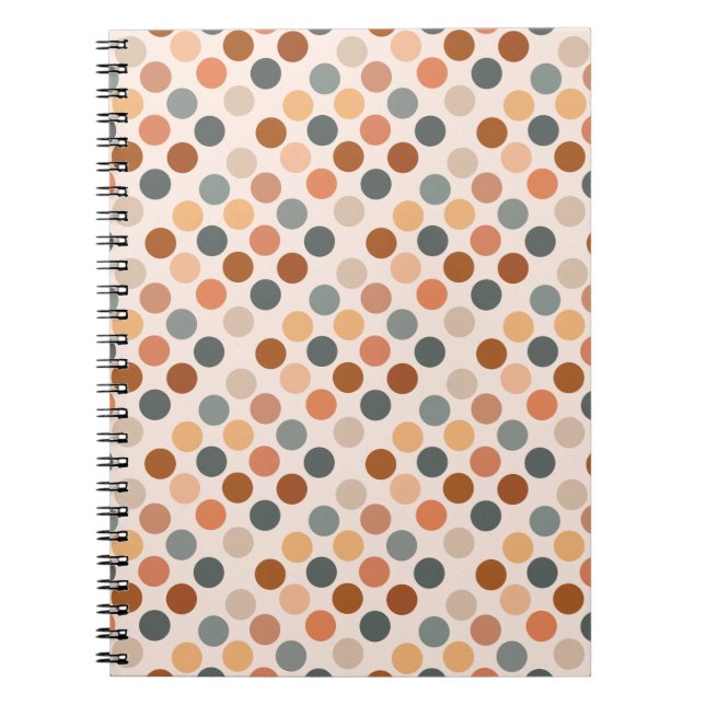 Retro Boho Dots Neutral Notebook (Front)