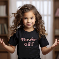 Retro Boho Dusty Rose Typography | Flower Girl