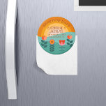 Retro Boho Floral Bold & Bright Colourful Wedding Magnet<br><div class="desc">This Retro boho floral wedding design is the perfect choice for those who love bold and bright weddings. This design is chraacterised by its maximalist approach, incorporating a mixture of retro floral and boho floral patterns to create an unforgettable look. The pink and orange floral elements bring a sense of...</div>