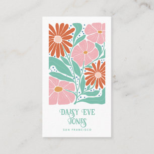 Retro Boho Floral  Business Card
