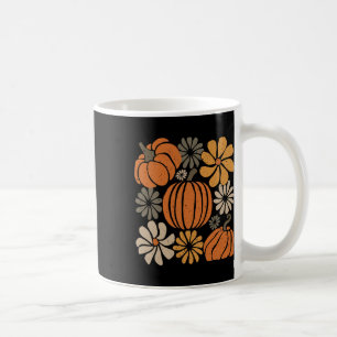 Retro Boho Floral Cute Pumpkin Autumn Thanksgiving Coffee Mug