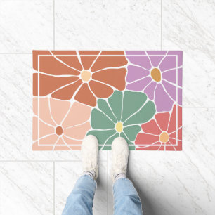 Retro Boho Floral  Doormat