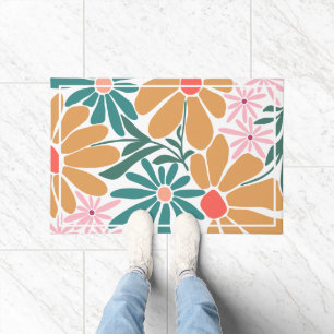 Retro Boho Floral  Doormat