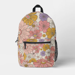 Retro Boho Floral Garden Large Desk Mat Printed Backpack