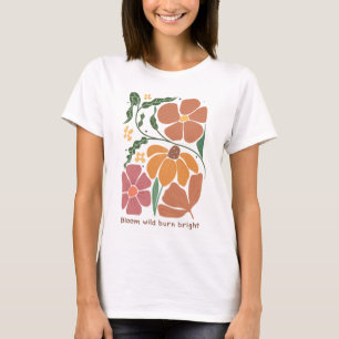 Retro Boho Floral Inspiration Quote T-Shirt