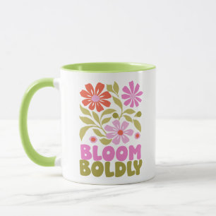 Retro Boho Floral Inspirational Affirmation Quote Mug