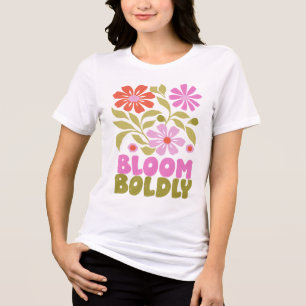 Retro Boho Floral Inspirational Affirmation Quote Tri-Blend Shirt