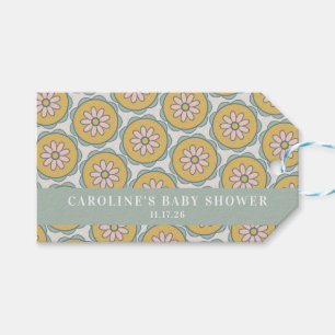 Retro Boho Floral Pastel Custom Baby Shower  Gift Tags